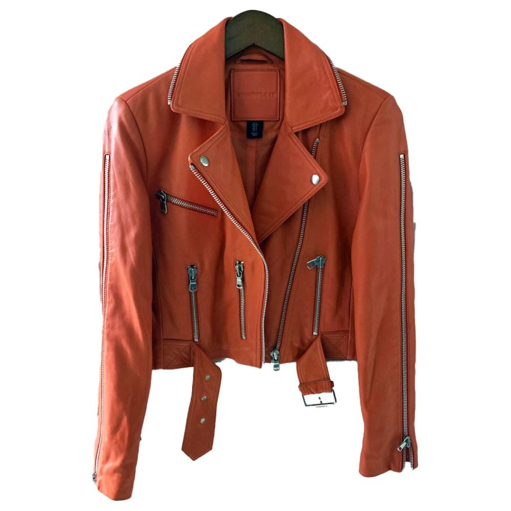SOLD! Amaryllis Real Leather, Buttery Soft, Red Leather Moto Jacket Size Small